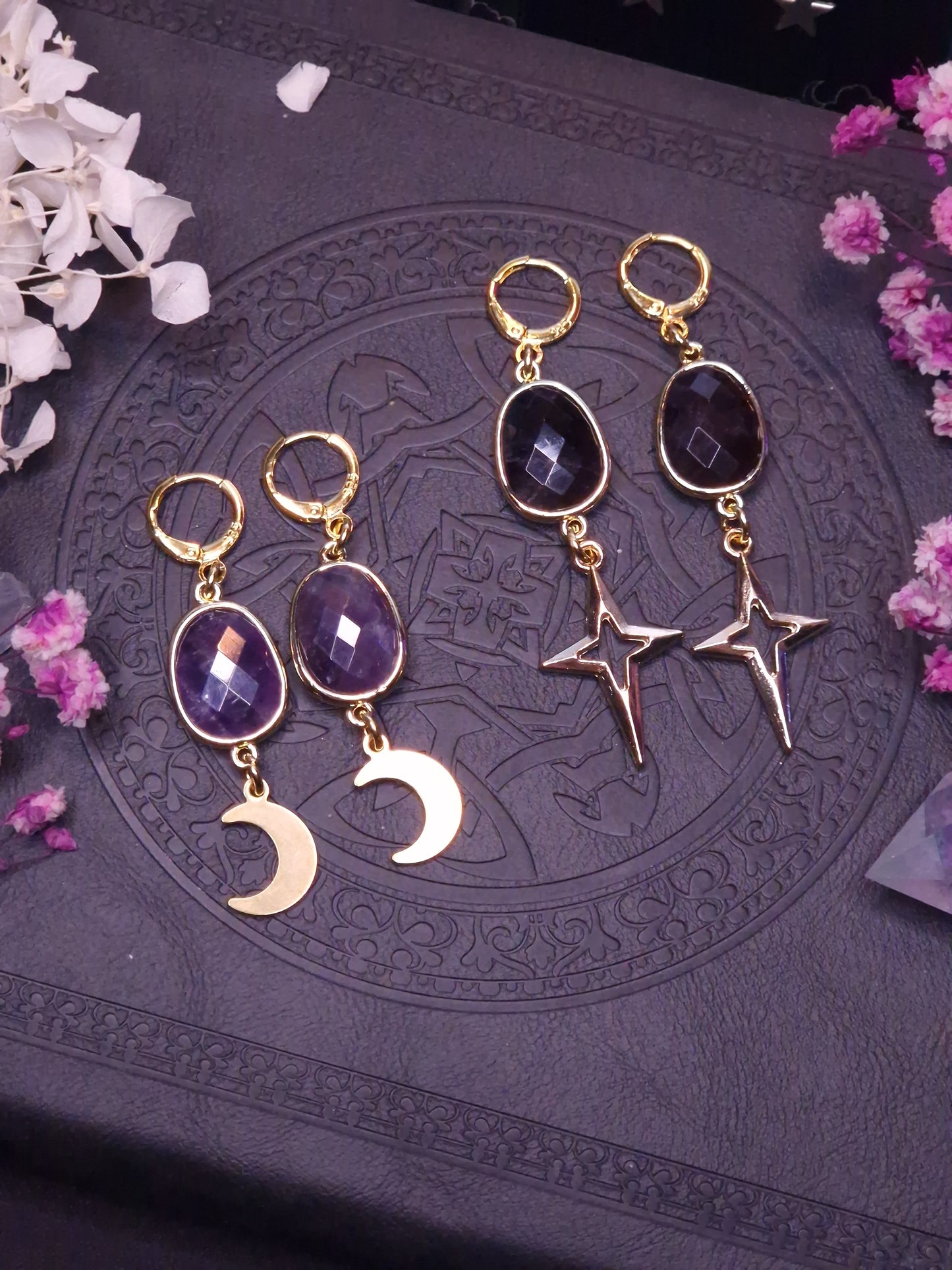 Ovale Amethyst Ohrringe