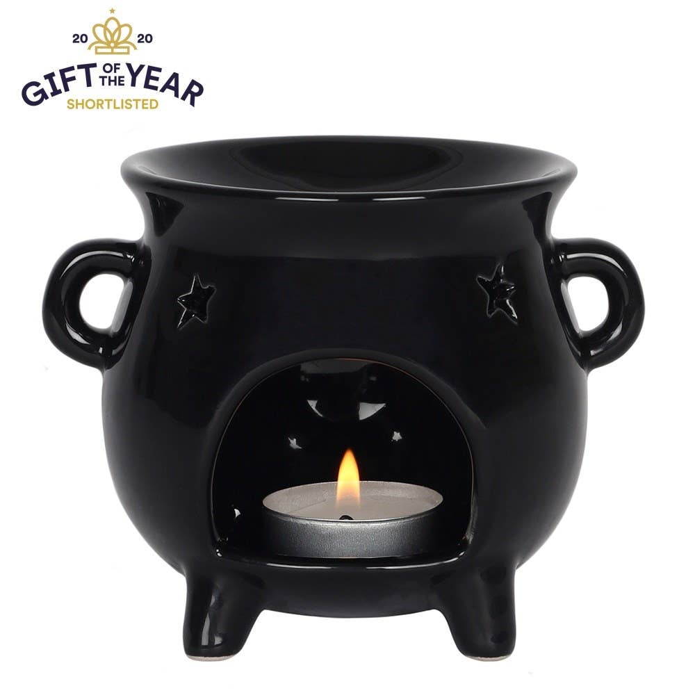 Gothic Black Cauldron Halloween-Ölbrenner und Wachswärmer