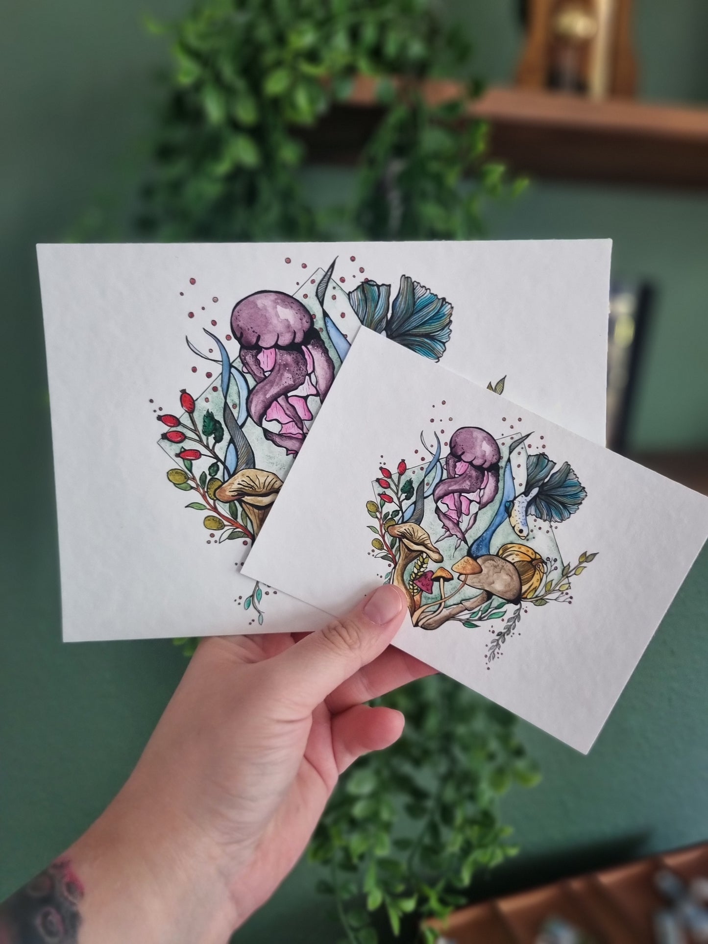 Betta Fisch Aquarell Kunstdruck "Betta Fisch"