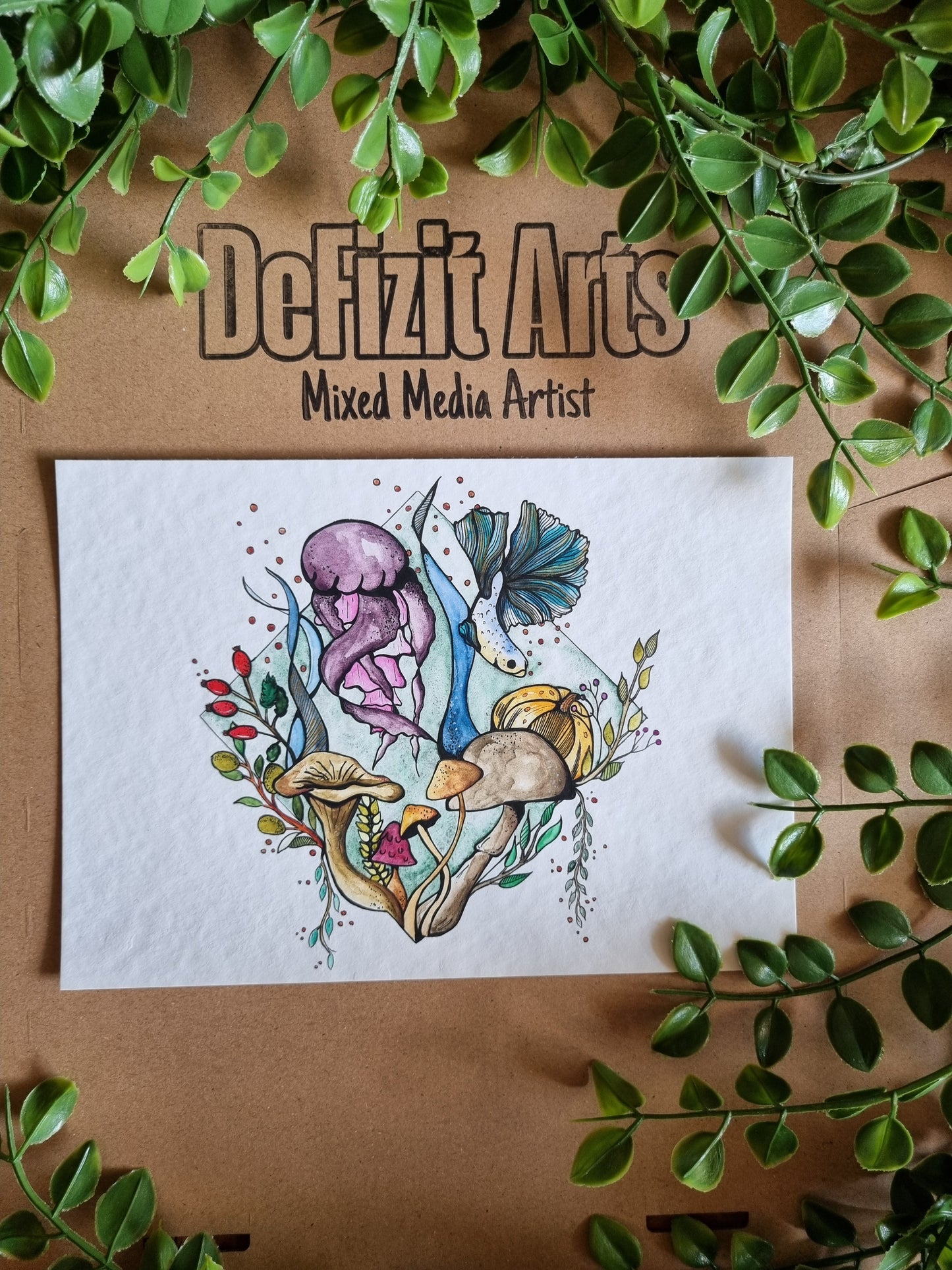 Betta Fisch Aquarell Kunstdruck "Betta Fisch"