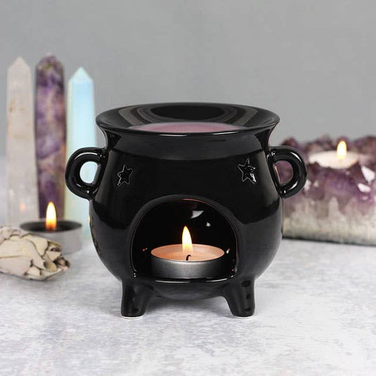 Gothic Black Cauldron Halloween-Ölbrenner und Wachswärmer