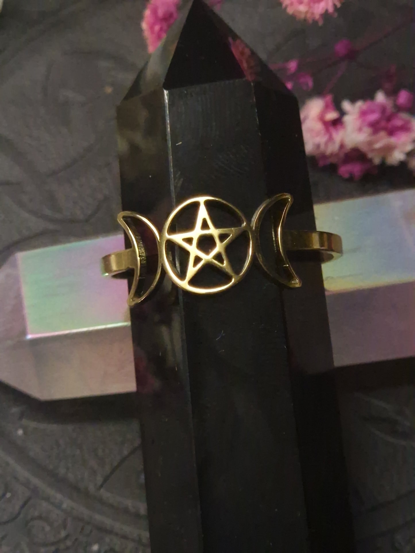Triplemoon Edelstahl Ring I gold & silber