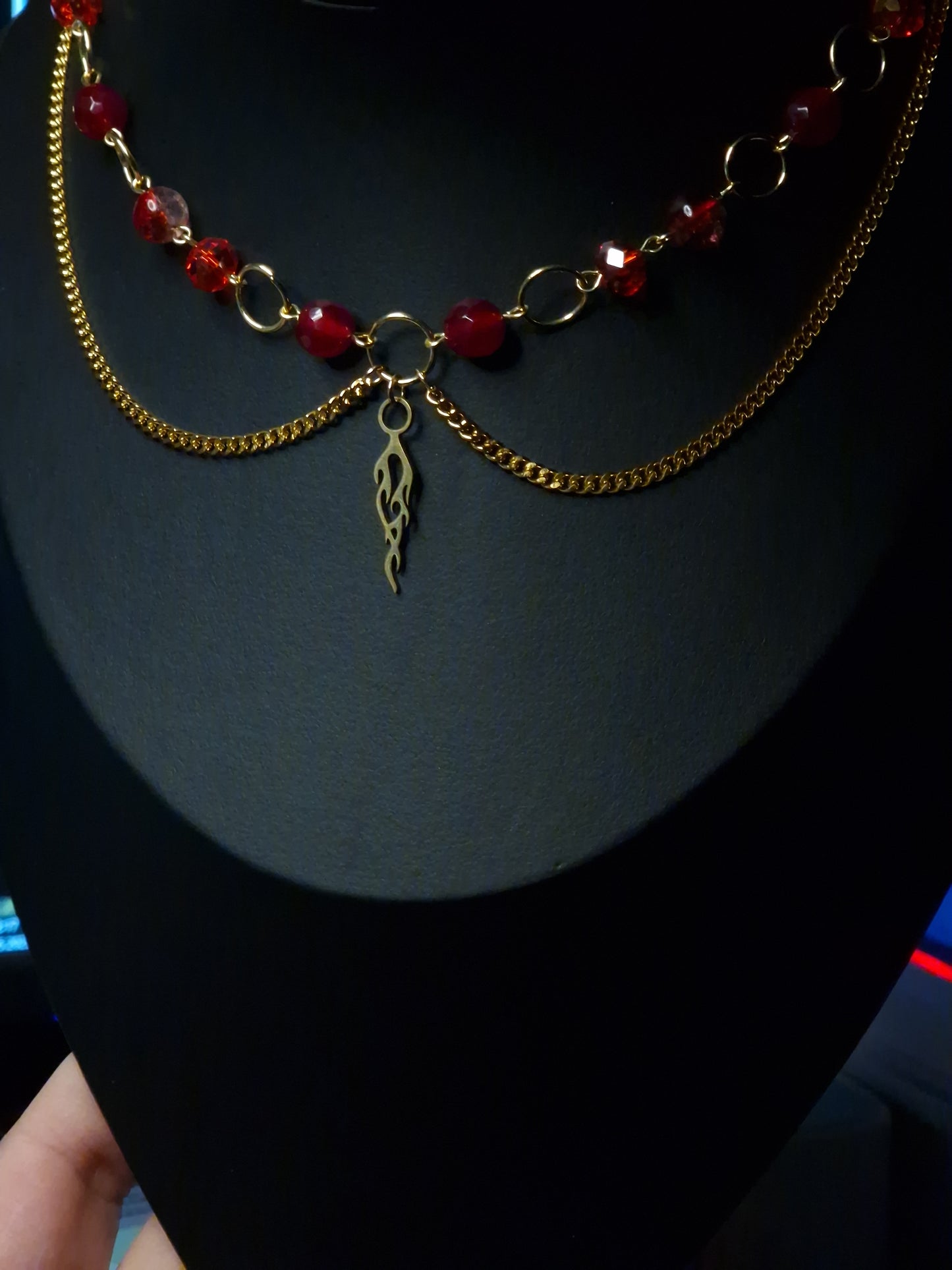 Flammen Kette gold