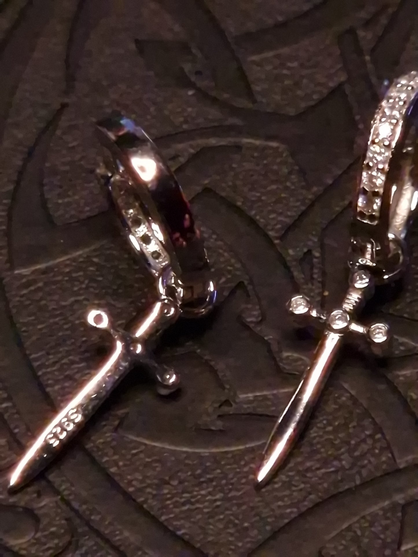 Creolen „Sword & Zircon Light“ silber