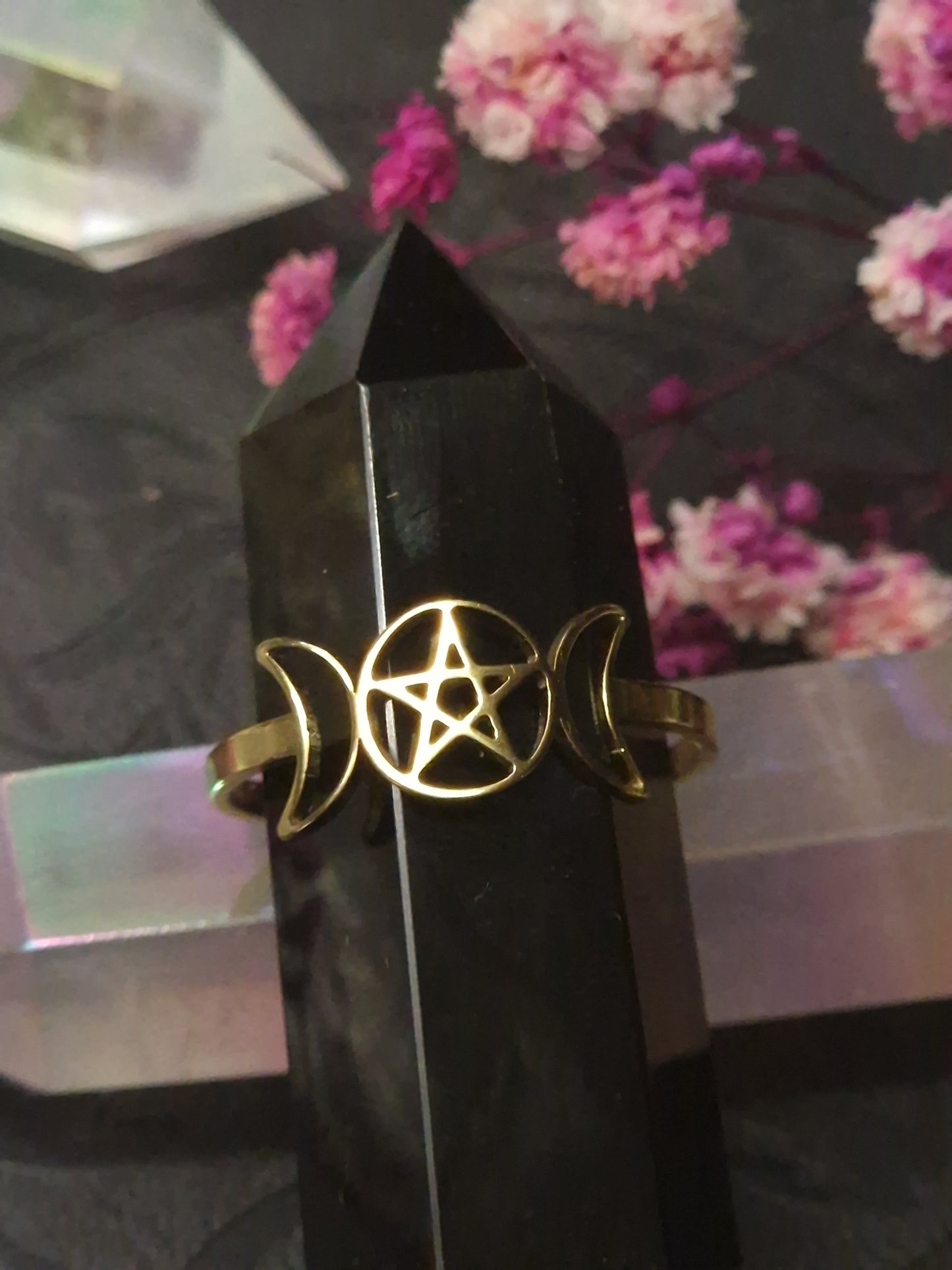 Triplemoon Edelstahl Ring I gold & silber