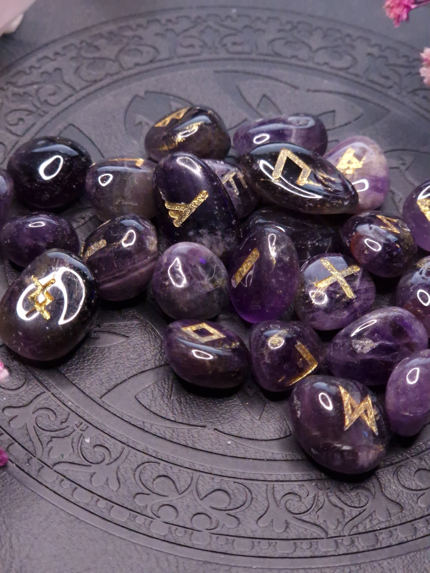 Runenkristall Set Amethyst