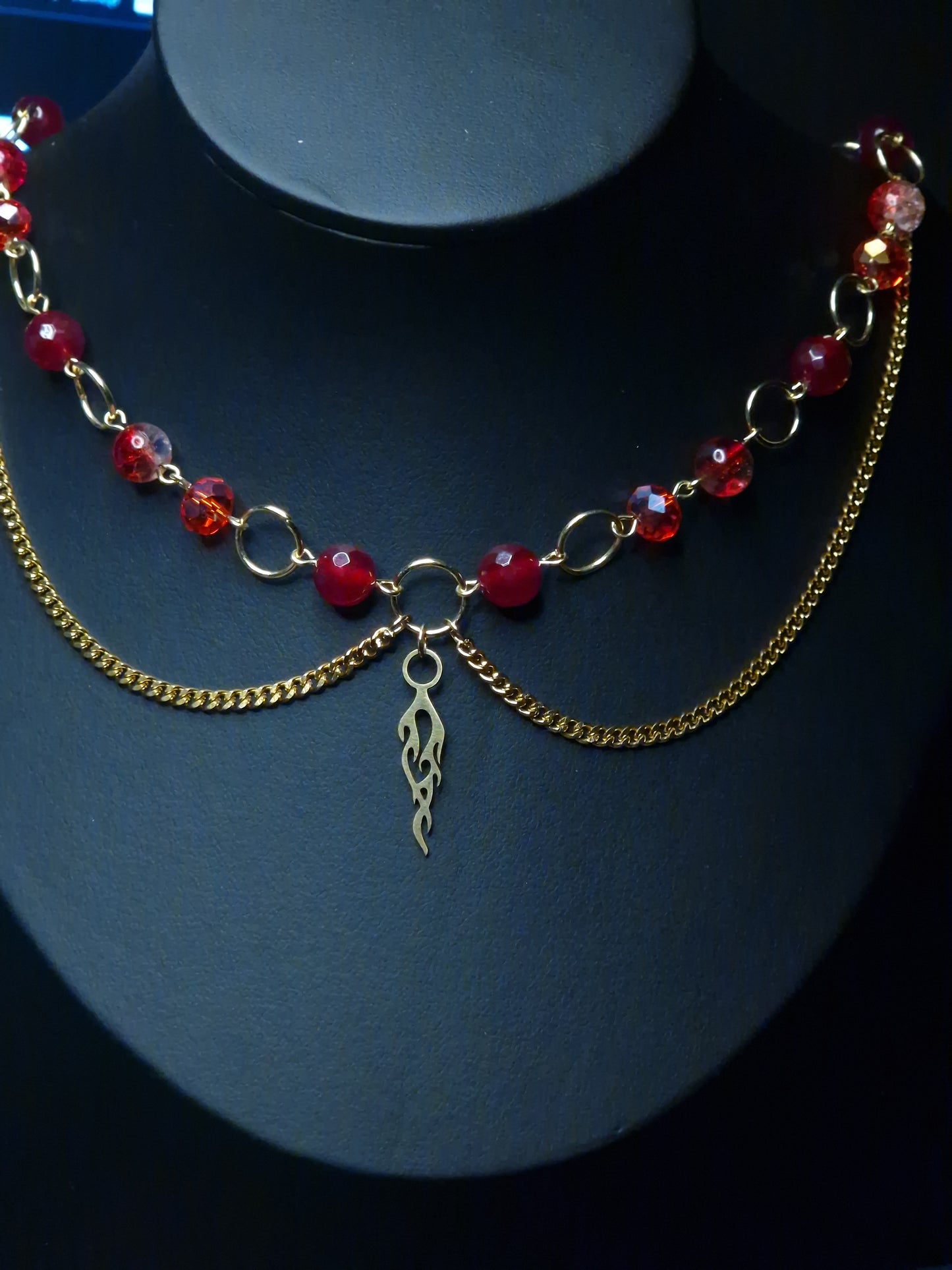 Flammen Kette gold