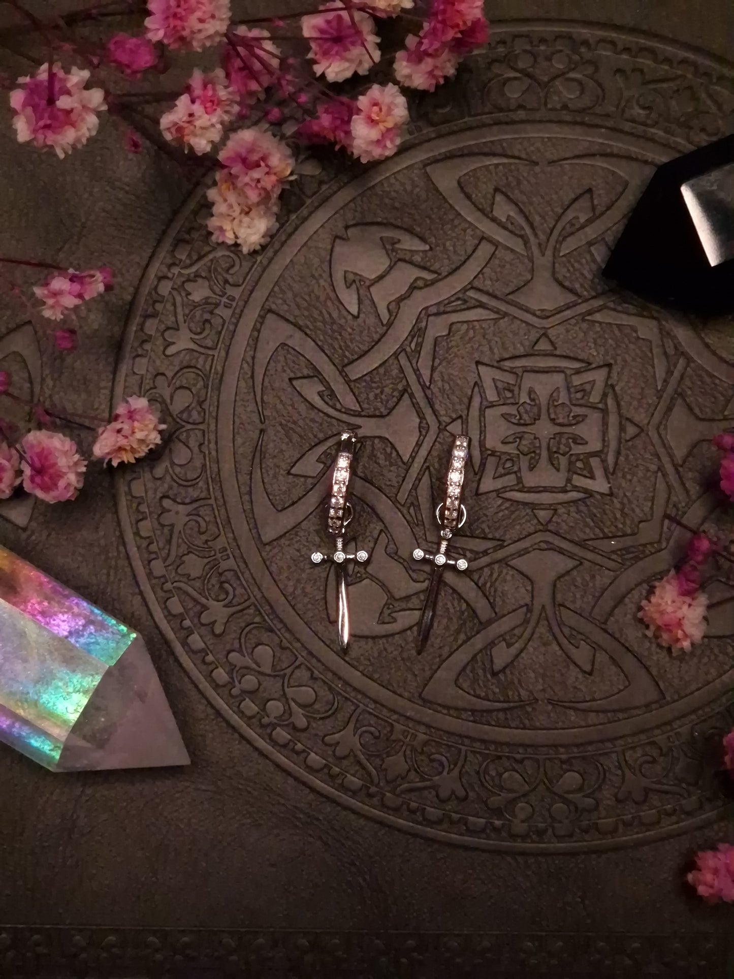 Creolen „Sword & Zircon Light“ silber