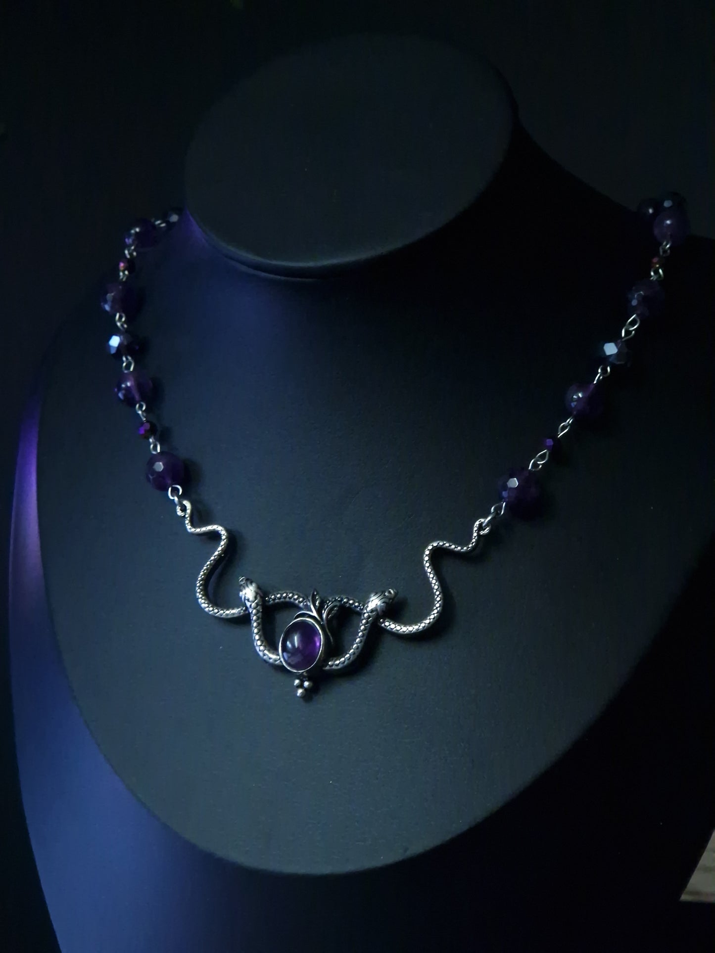 Amethyst Schlangen Kette Silber