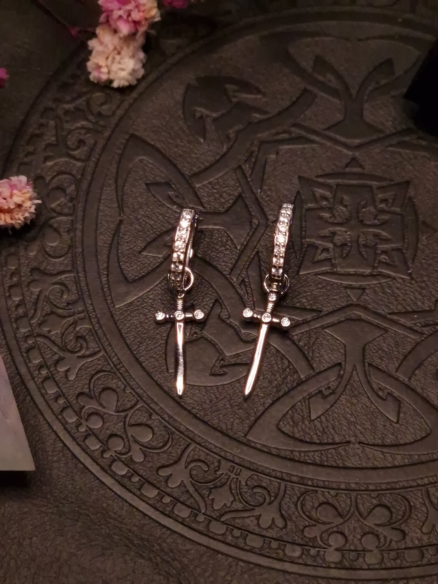 Creolen „Sword & Zircon Light“ silber