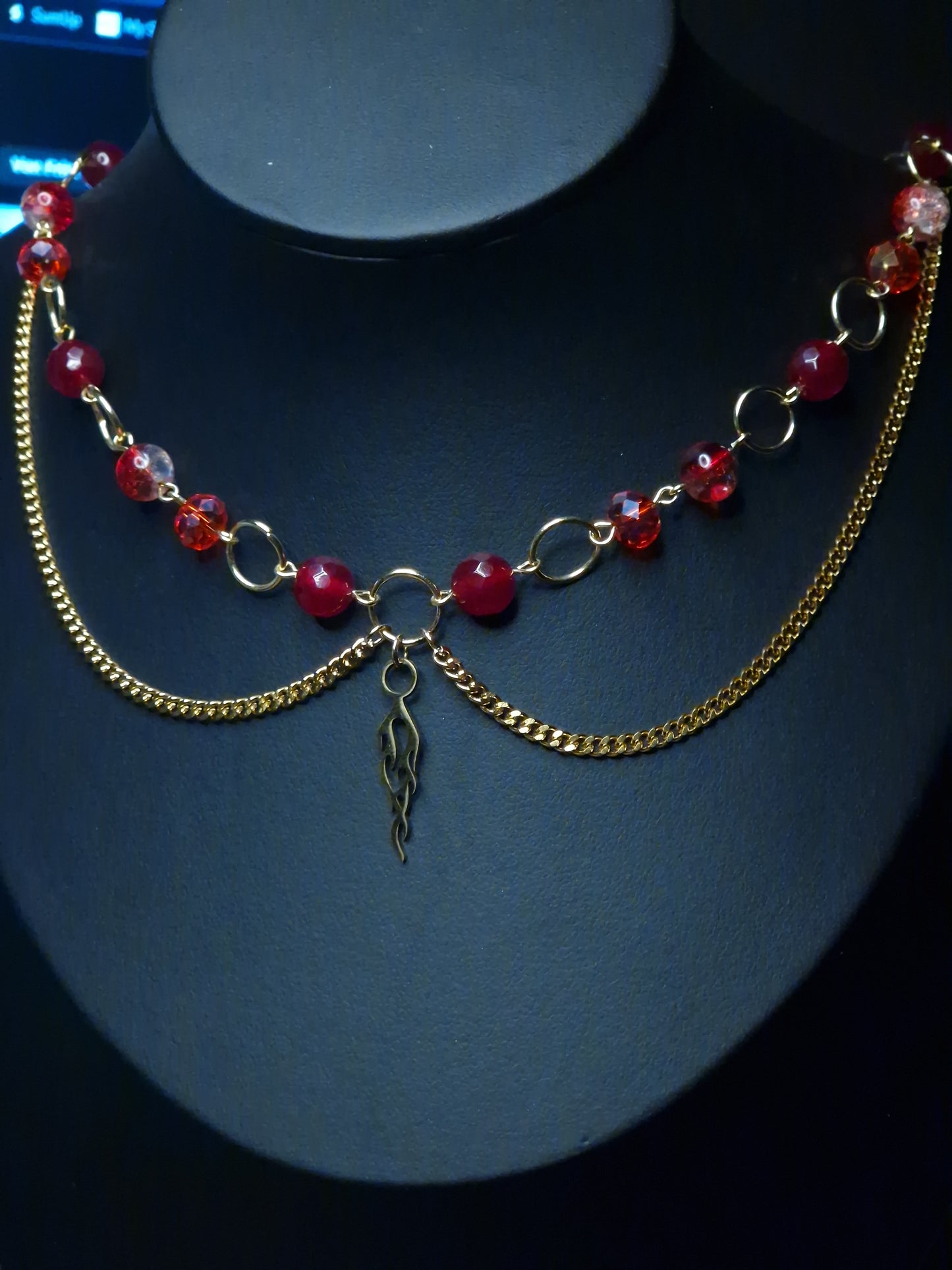 Flammen Kette gold