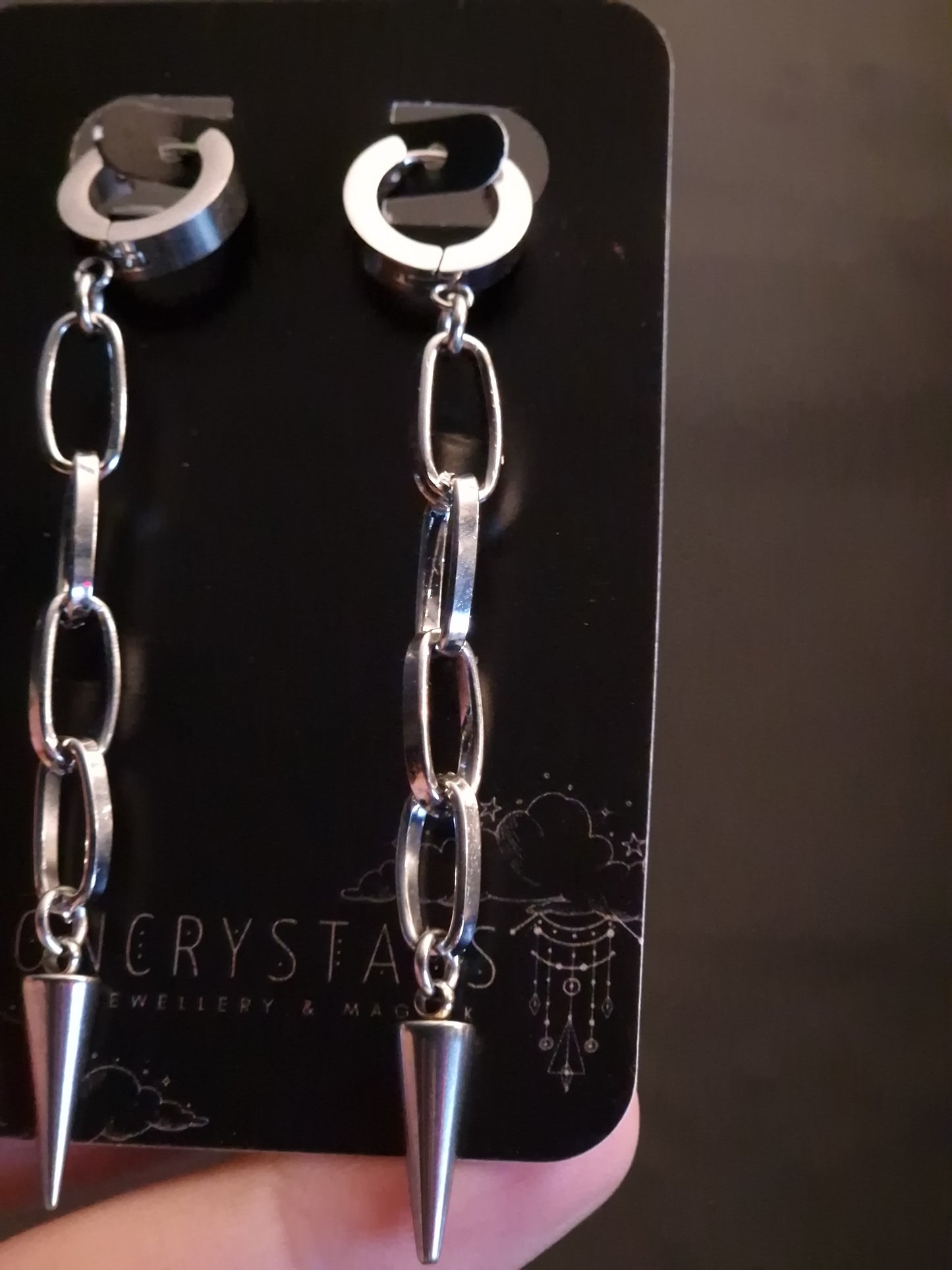 Ketten Ohrringe mit Spikes