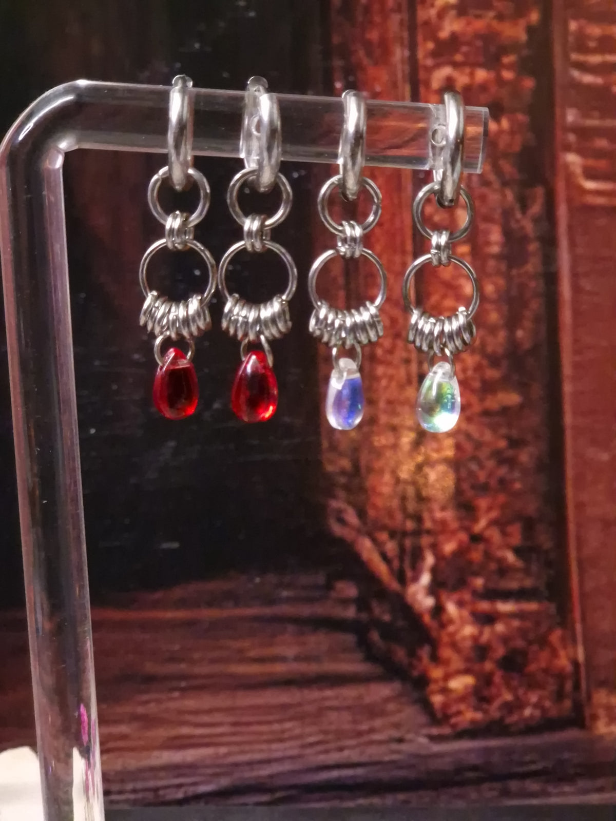 Chainmaille Ohrringe „Aether Drop“