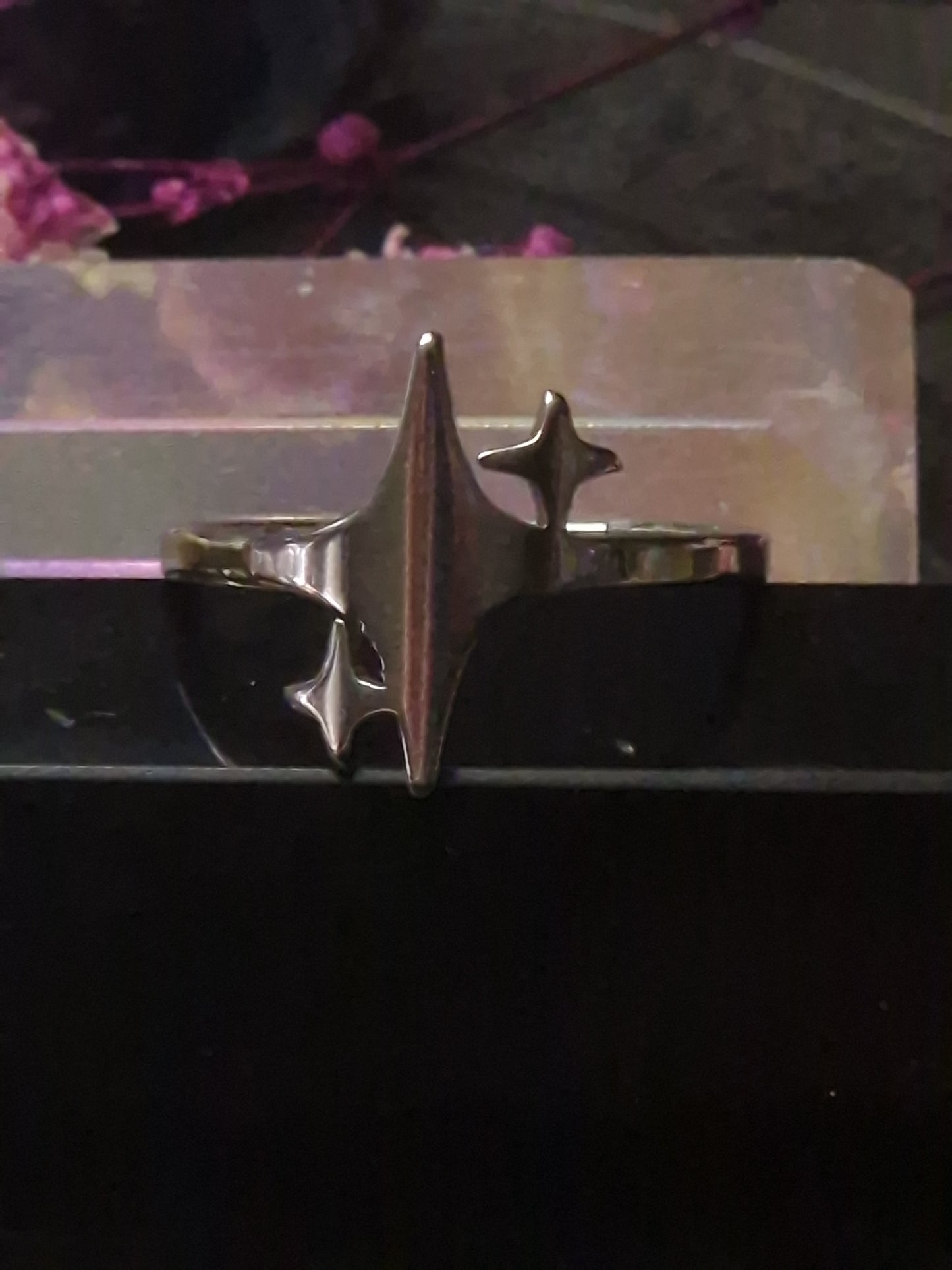 Stern Edelstahl Ring I gold & silber