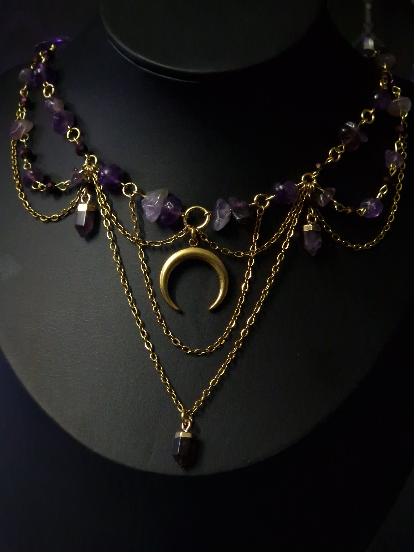 Amethyst Collier Halbmond 'Queen' gold