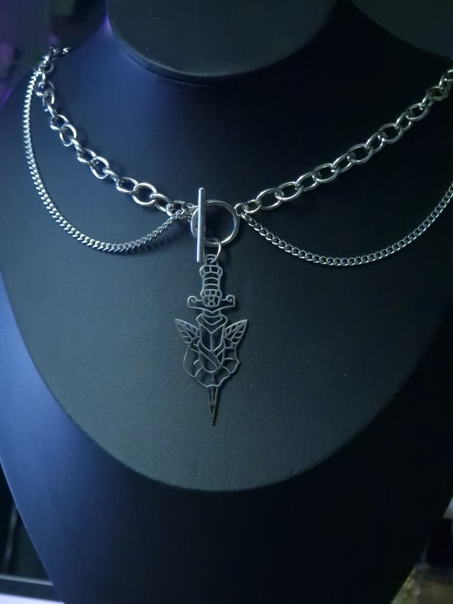 Chunky Schwert Kette silber