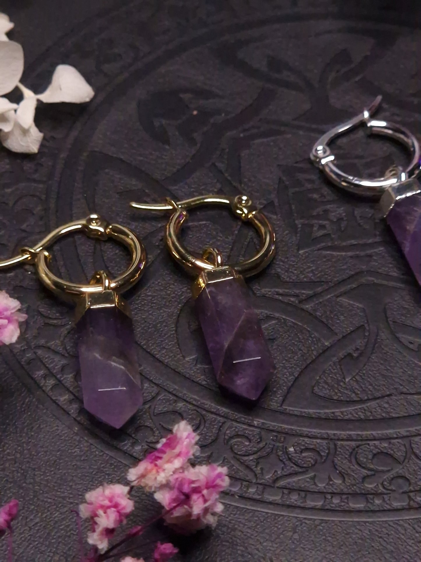Creolen „Twilight Iris“ - Amethyst