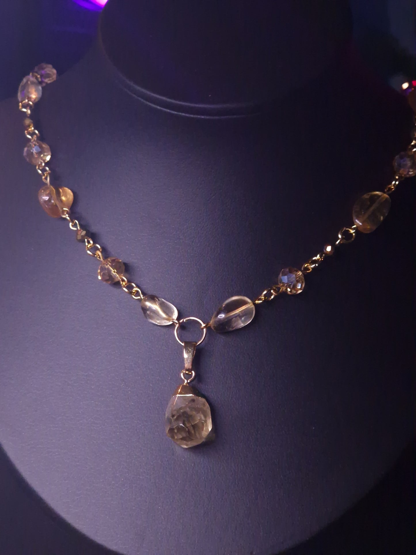 Citrin Kette gold 'Poisy'