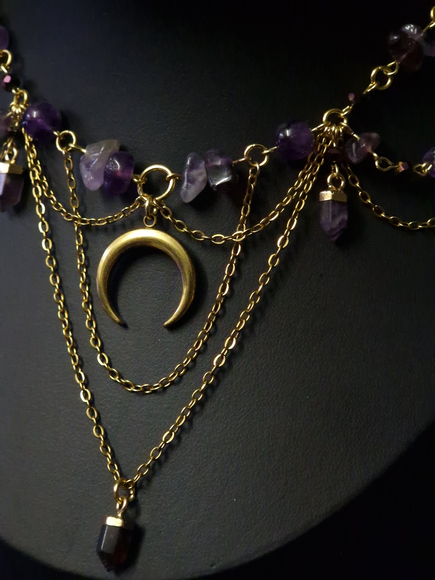 Amethyst Collier Halbmond 'Queen' gold