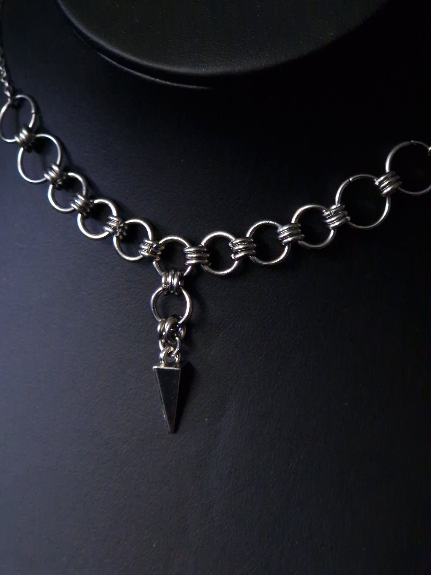 Chainmaille Spike Ketten Choker silber