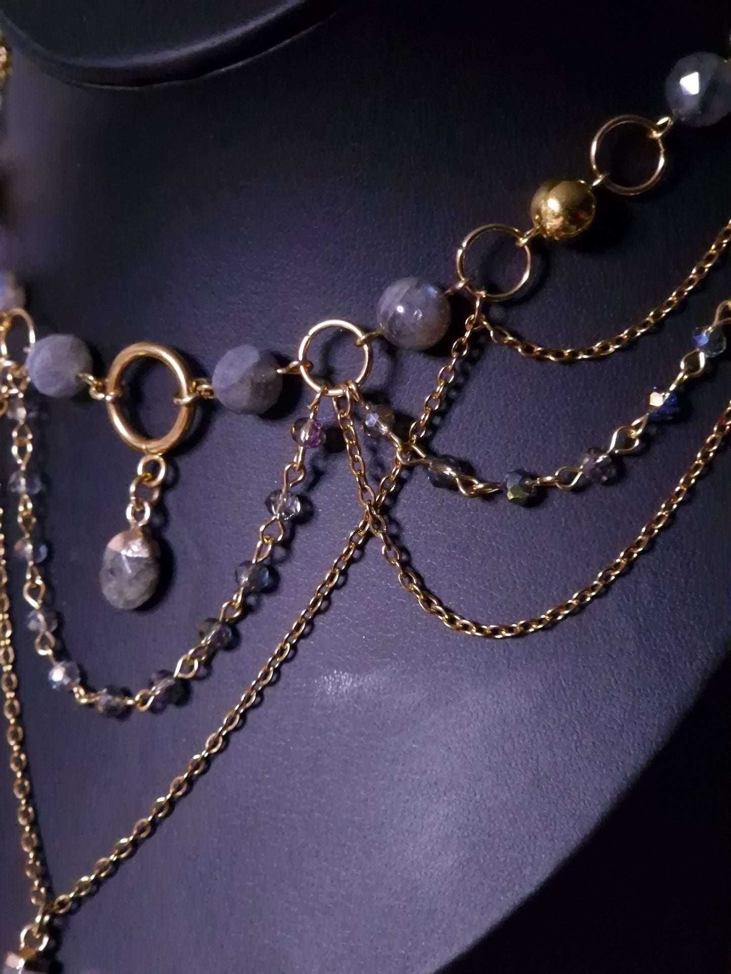 Labradorit-Collier „Eclipse“