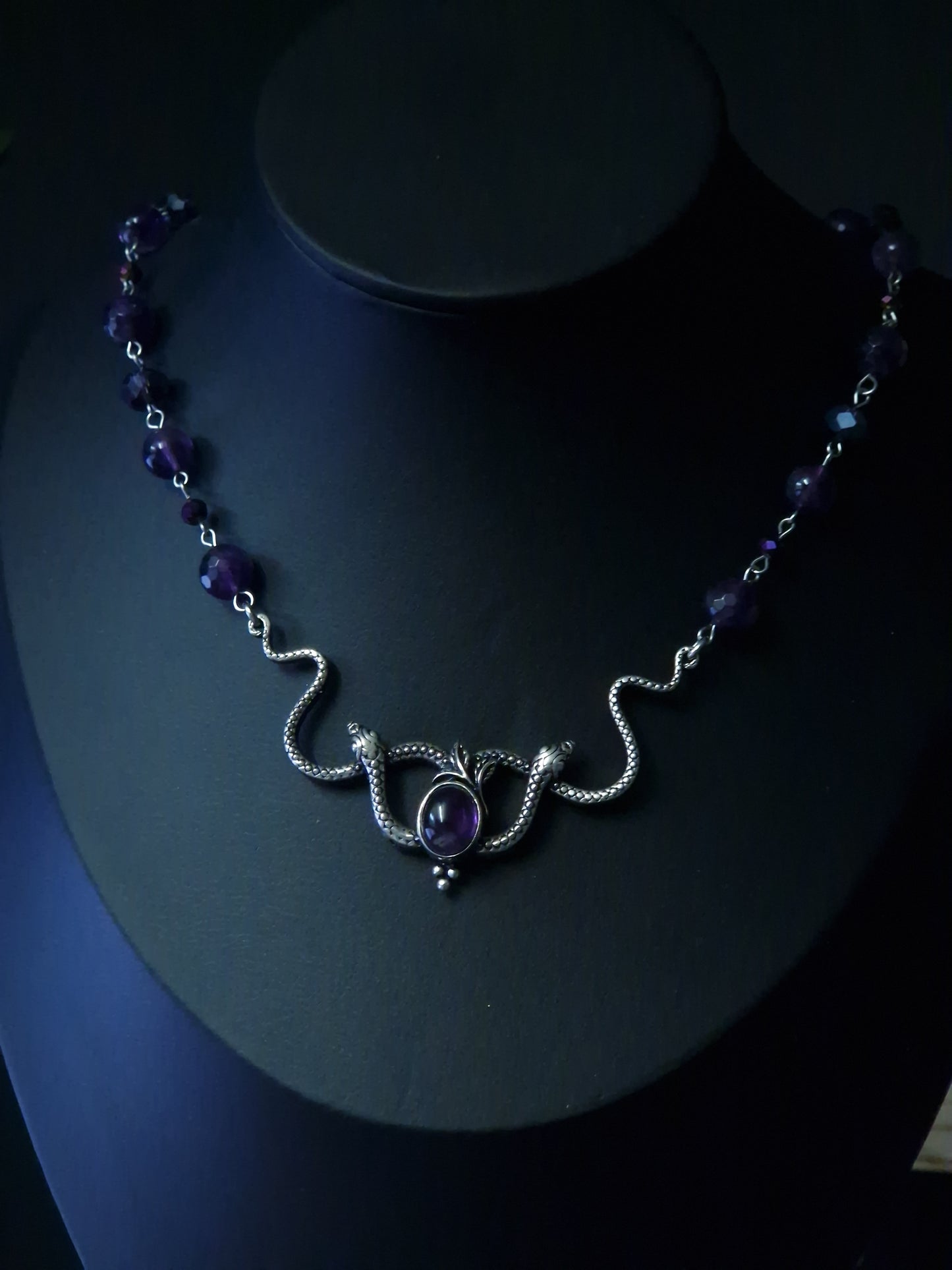 Amethyst Schlangen Kette Silber