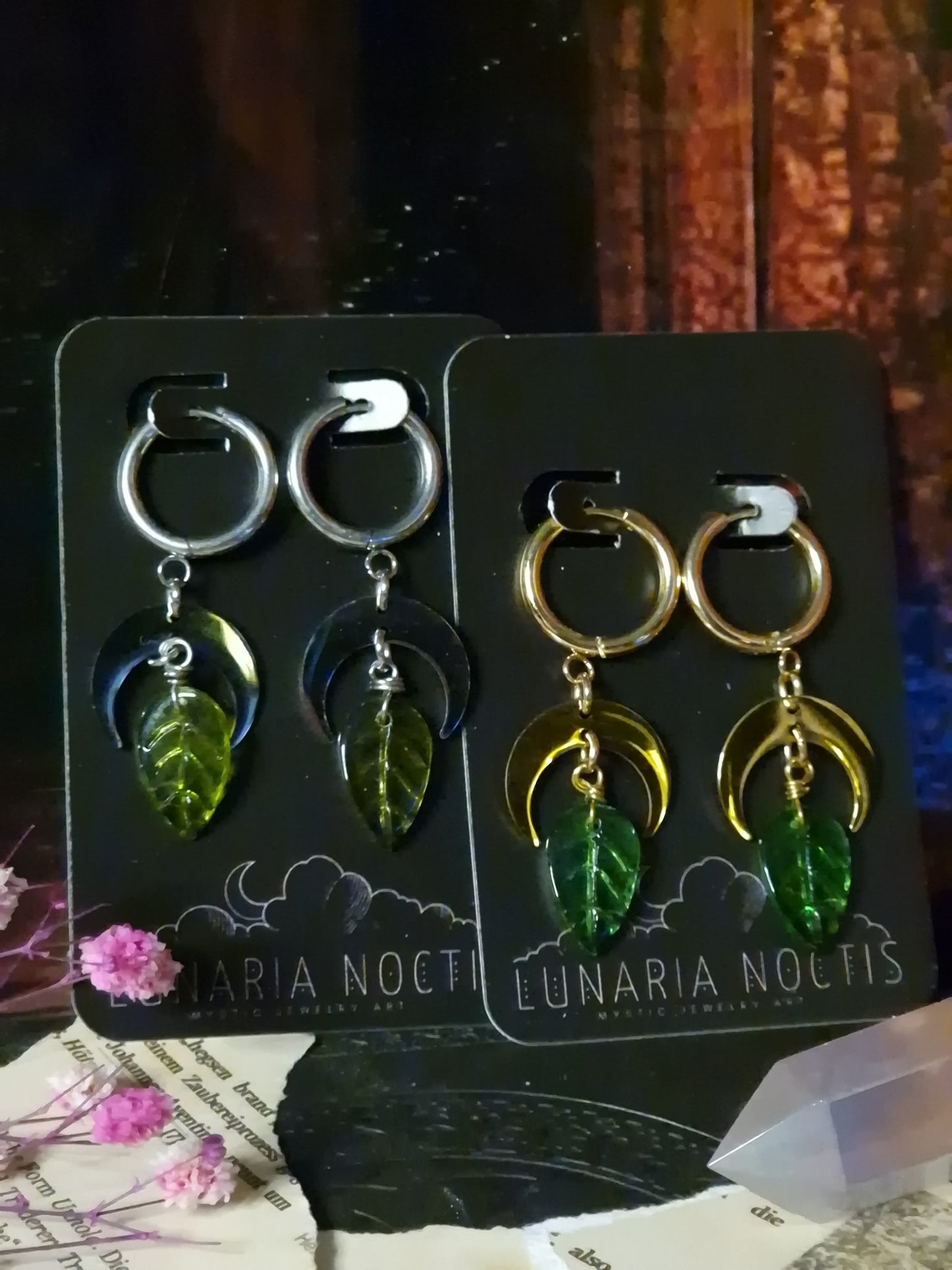 Ohrringe Mondblatt – Waldflüstern