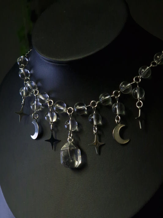Bergkristall Kette Silber 'Universe'