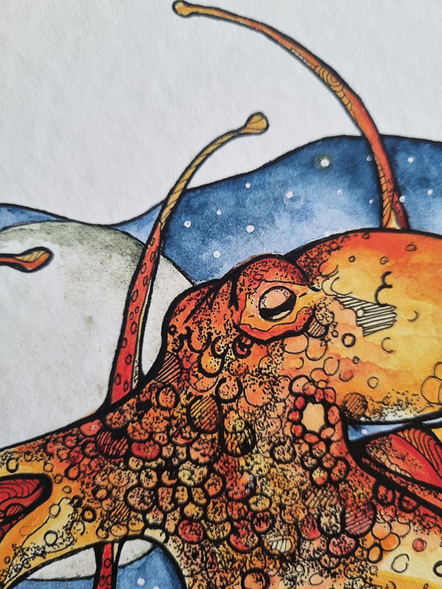 Oktopus Aquarell Kunstdruck "Dance Lunar"