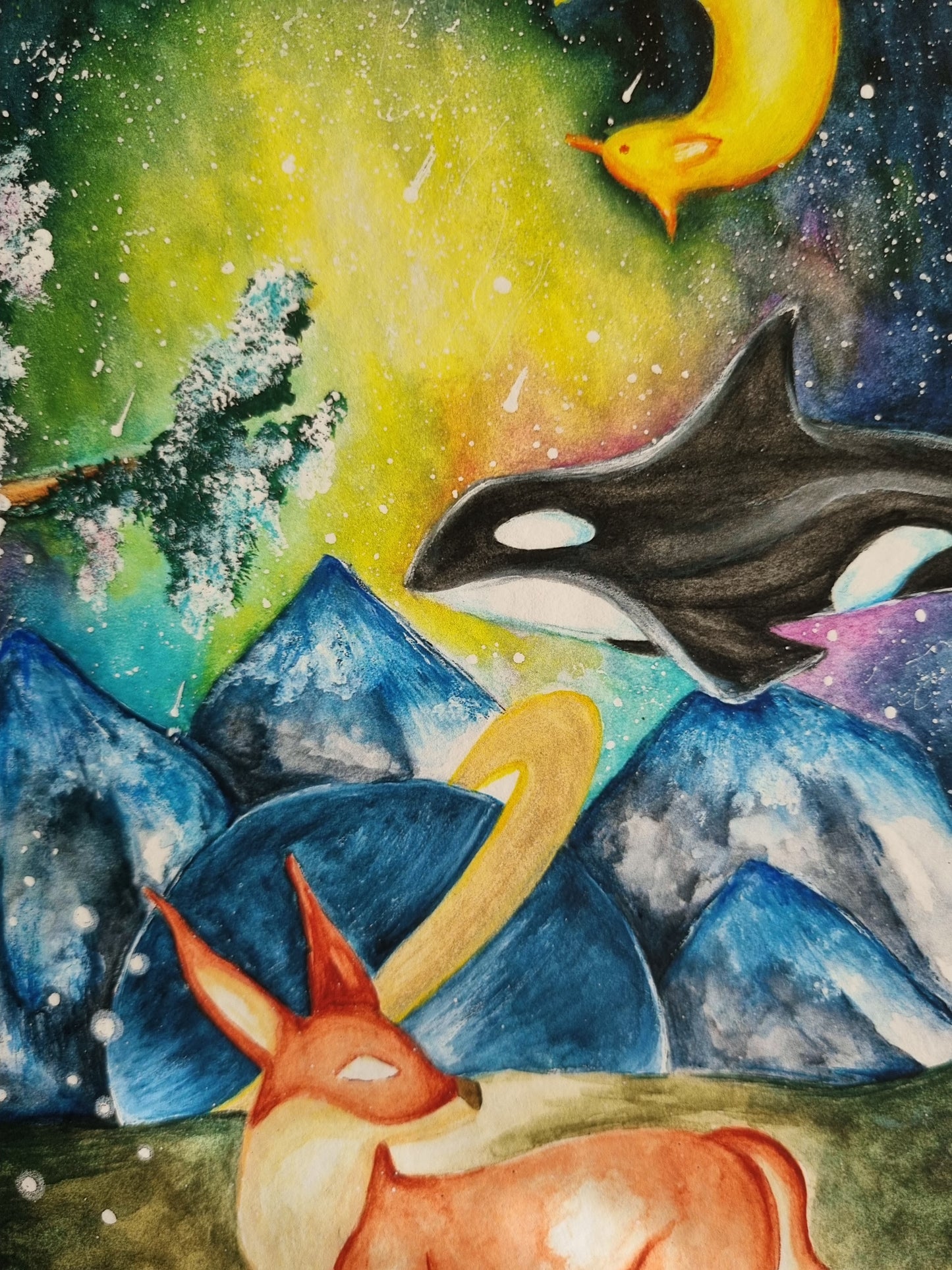 Fantasy Art Aquarell Kunstdruck "New Haven"