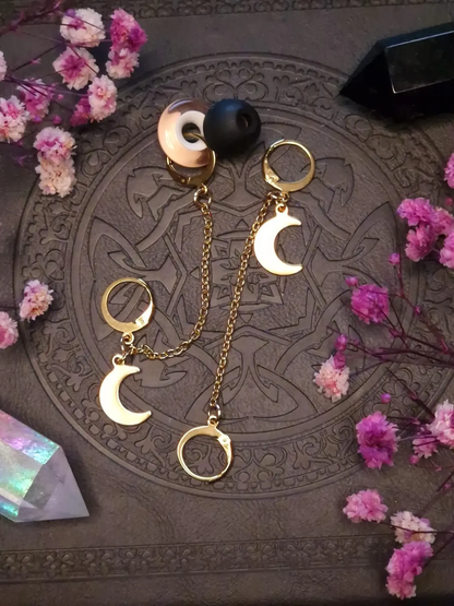 Ohrstöpsel Halter silber - „Moonchain Keeper“