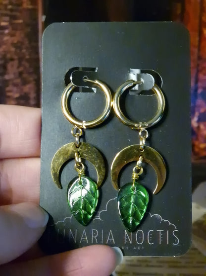 Ohrringe Mondblatt – Waldflüstern