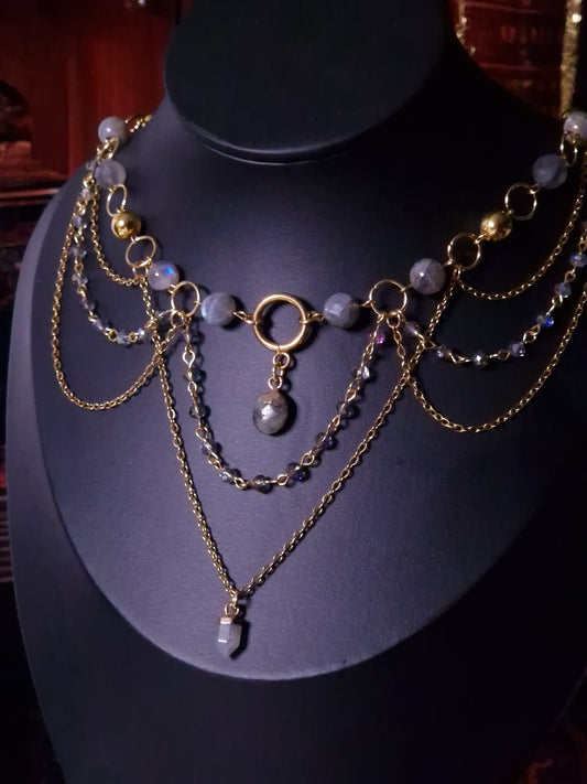 Labradorit-Collier „Eclipse“