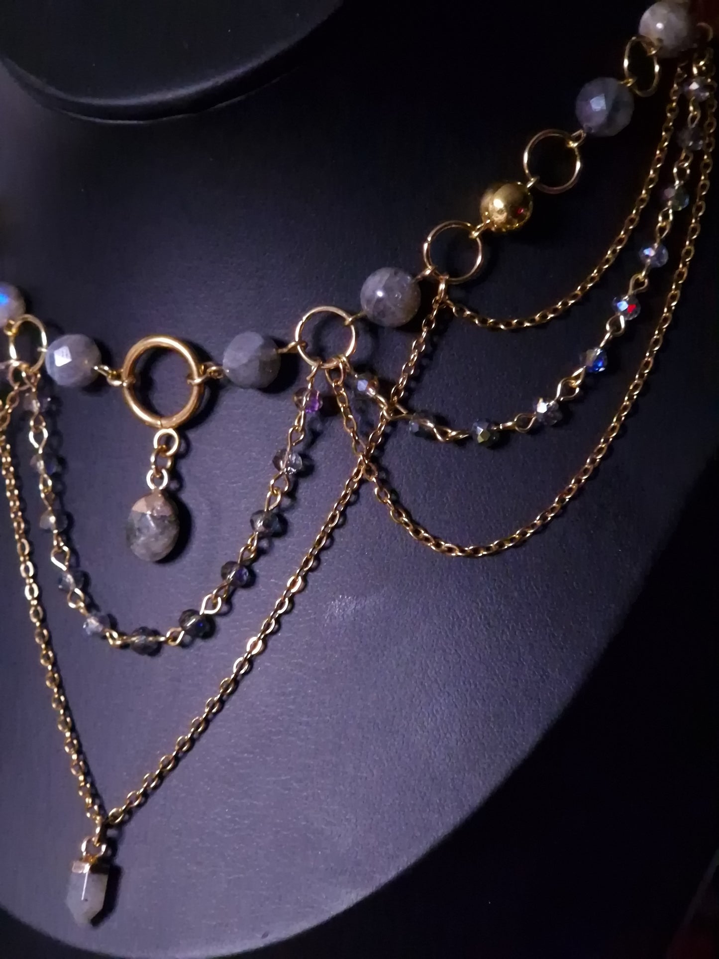 Labradorit-Collier „Eclipse“