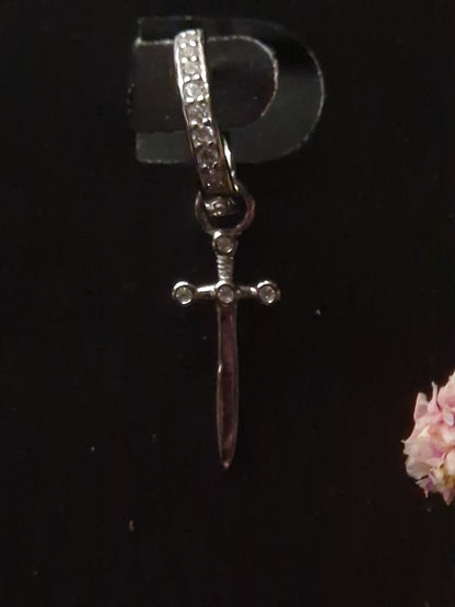 Creolen „Sword & Zircon Light“ silber