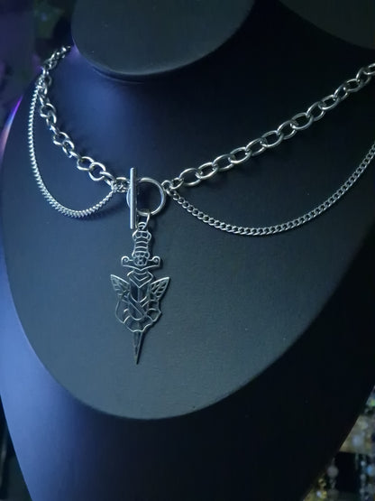 Chunky Schwert Kette silber