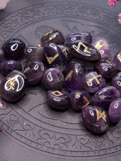 Runenkristall Set Amethyst