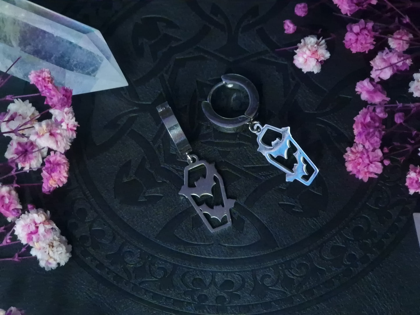 Bat Coffin Ohrringe silber