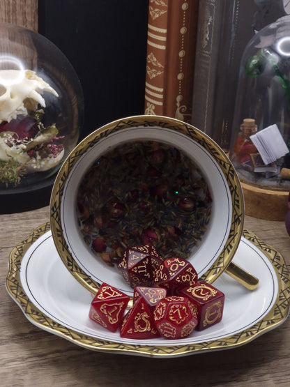 Crimson Bloom – Dice Tray Teacup