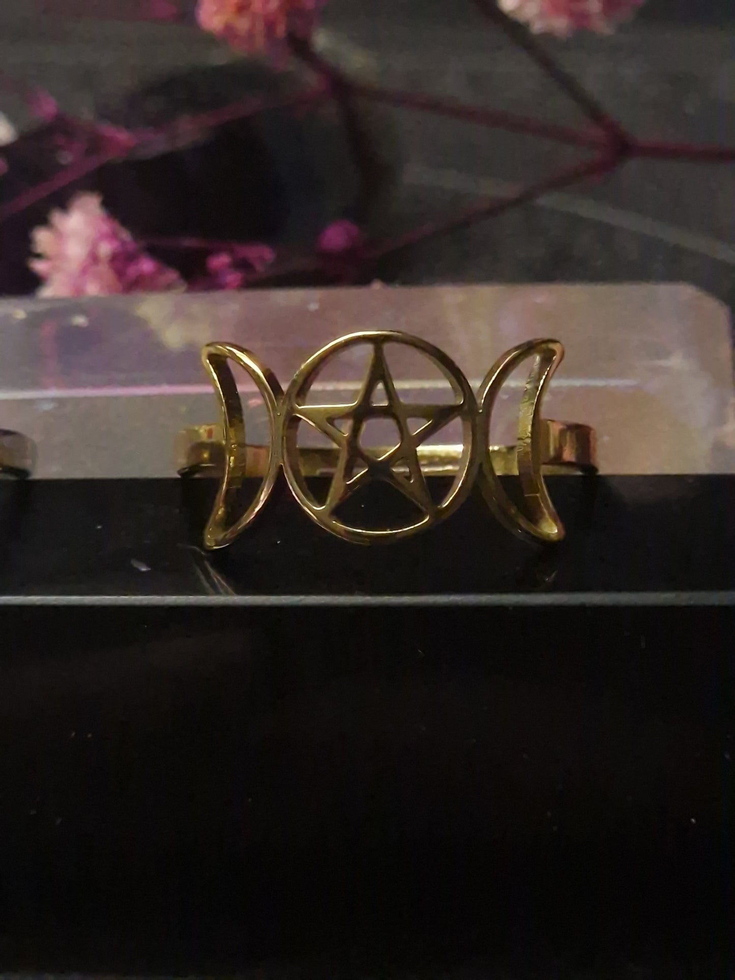 Triplemoon Edelstahl Ring I gold & silber
