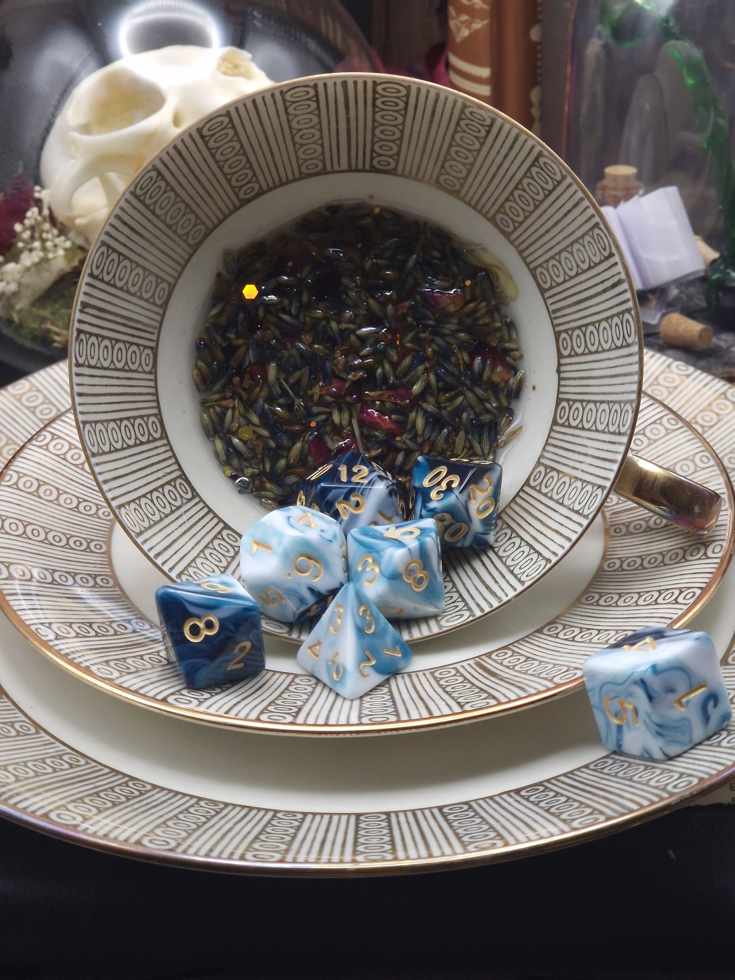 Crimson Bloom – Dice Tray Teacup