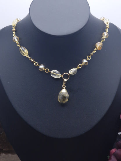 Citrin Kette gold 'Poisy'