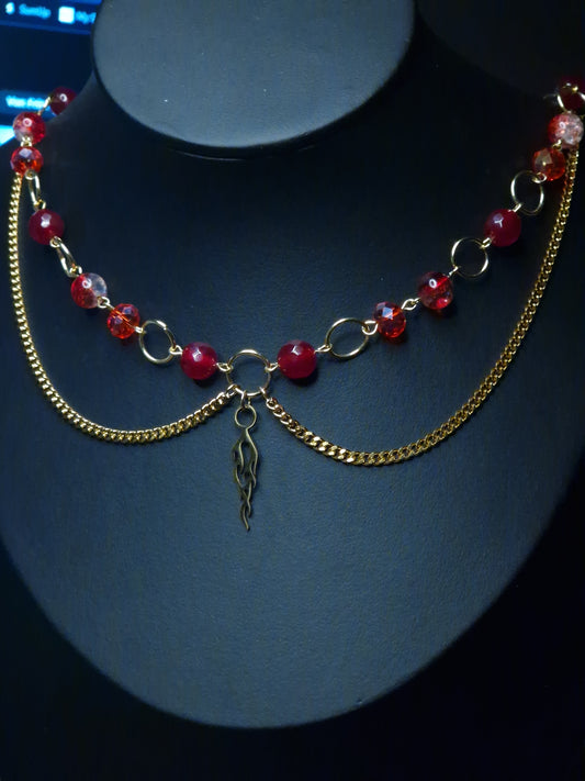 Flammen Kette gold