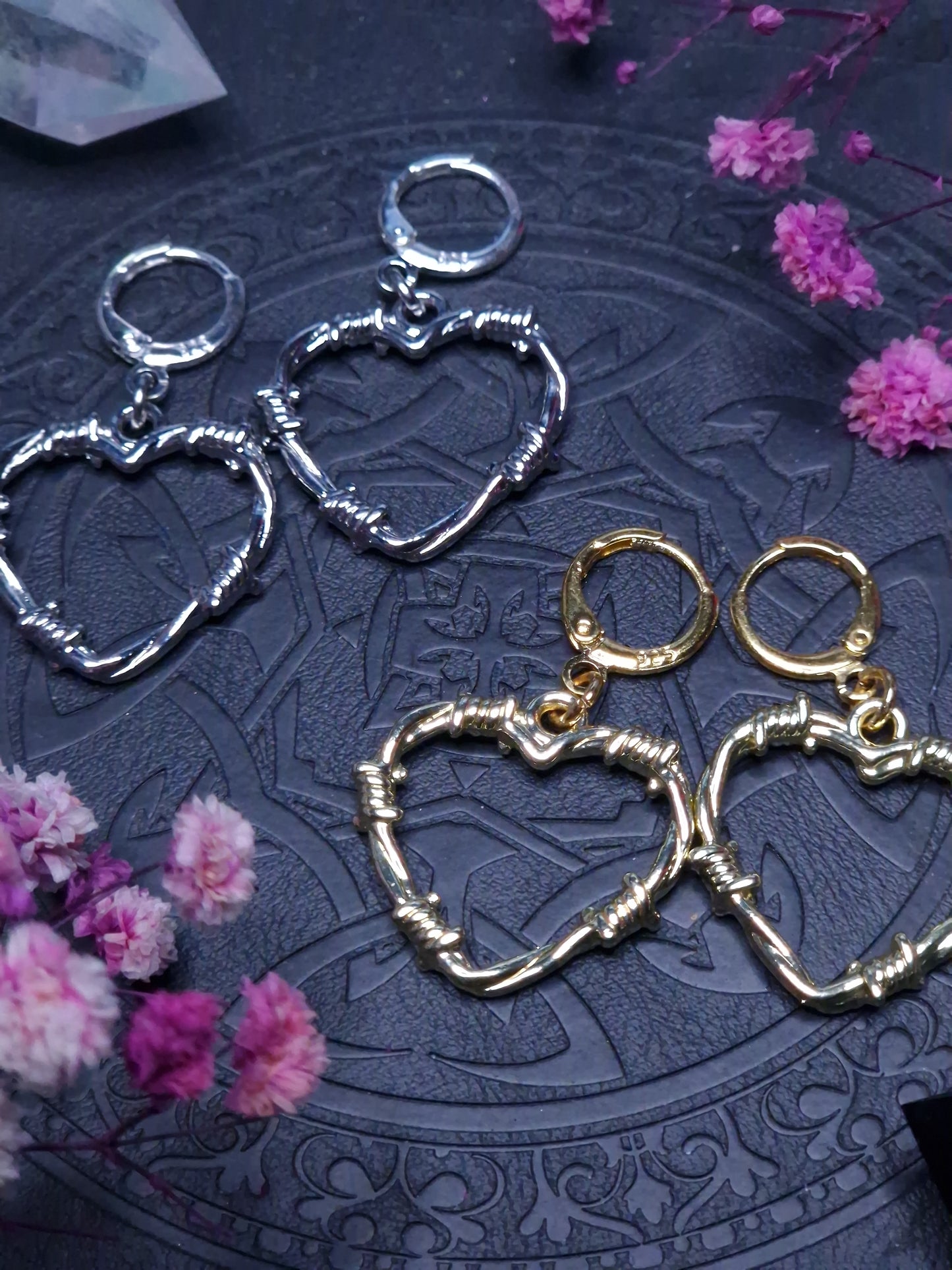 Stacheldraht Herzen silber & gold