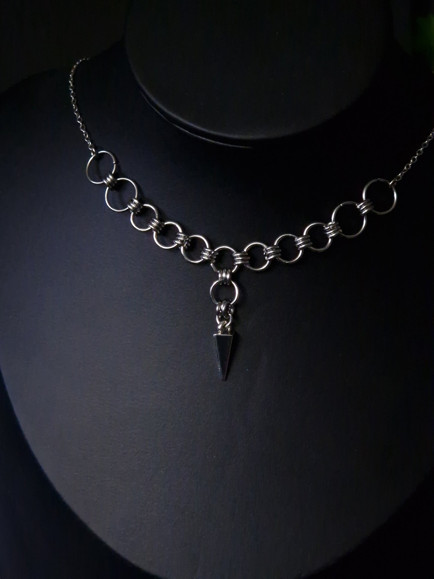 Chainmaille Spike Ketten Choker silber