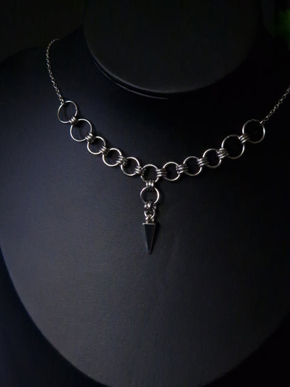 Chainmaille Spike Ketten Choker silber