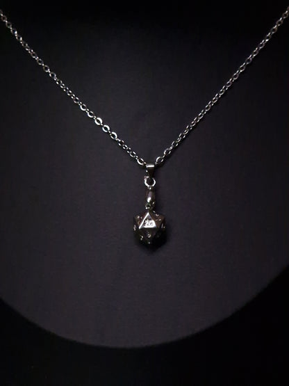 D20 Schmuck Set I Kette & Ohrringe I Silber