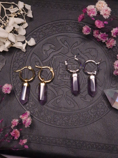 Creolen „Twilight Iris“ - Amethyst