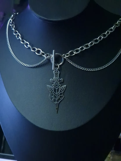 Chunky Schwert Kette silber