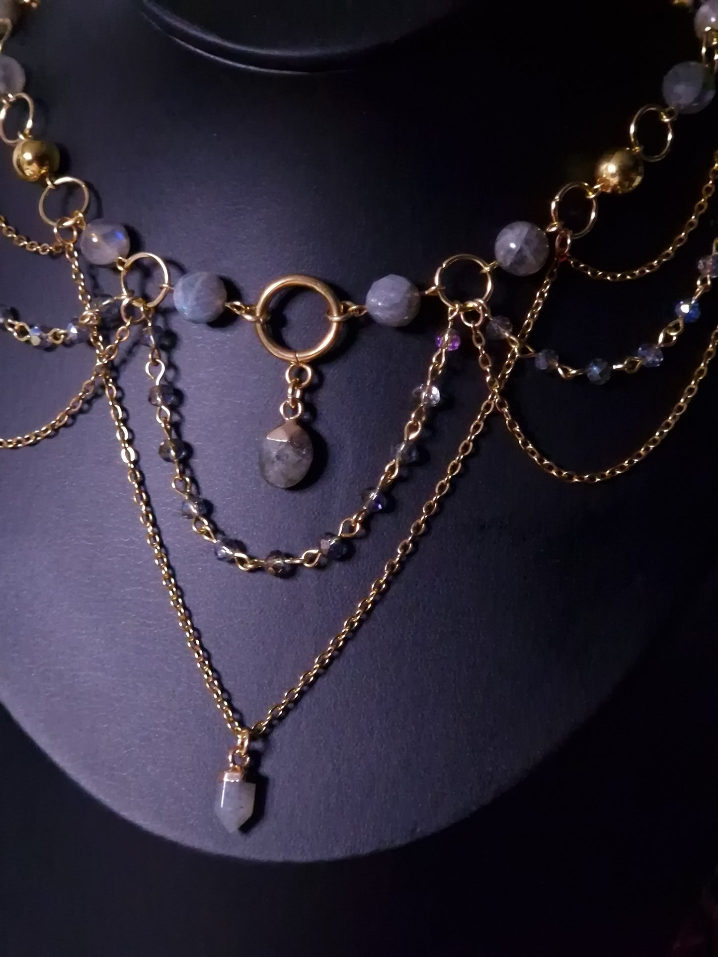 Labradorit-Collier „Eclipse“